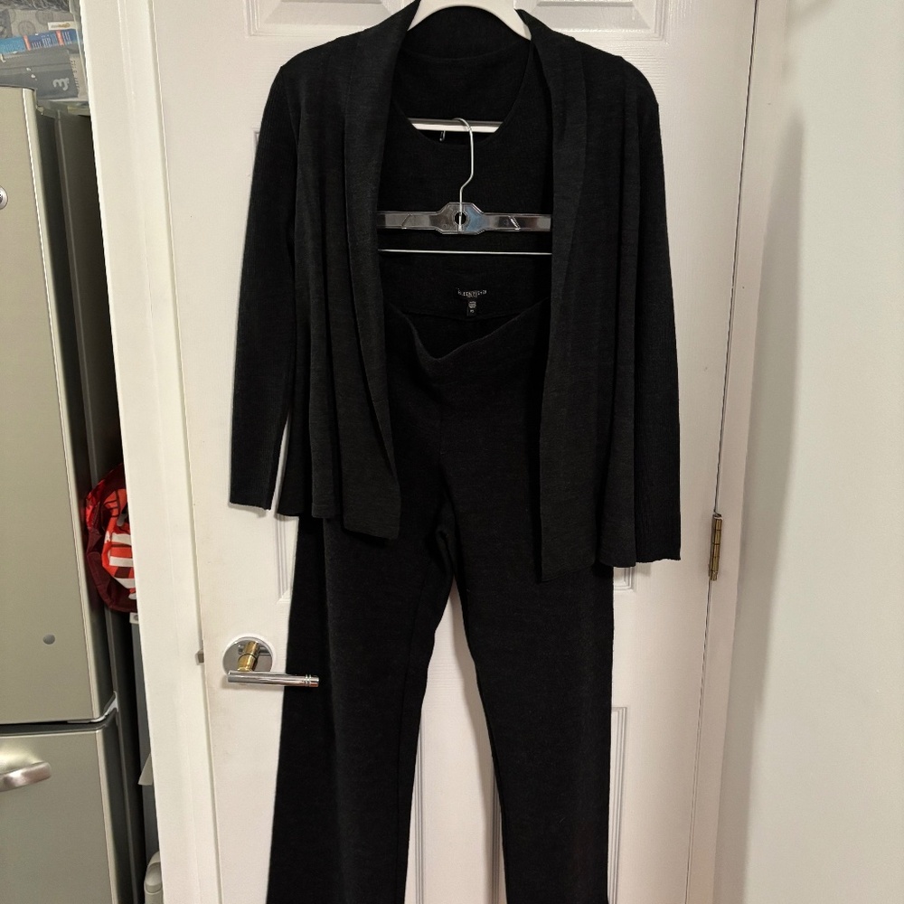 3 Piece Eileen Fisher Lightweight Marino Wool Suit